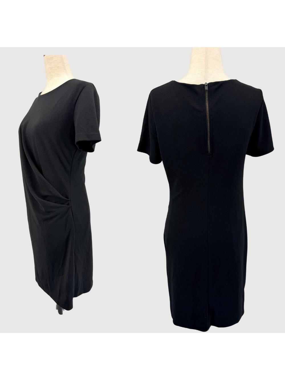 Banana Republic Black Sheath Dress Draped XS - Picture 3 of 9